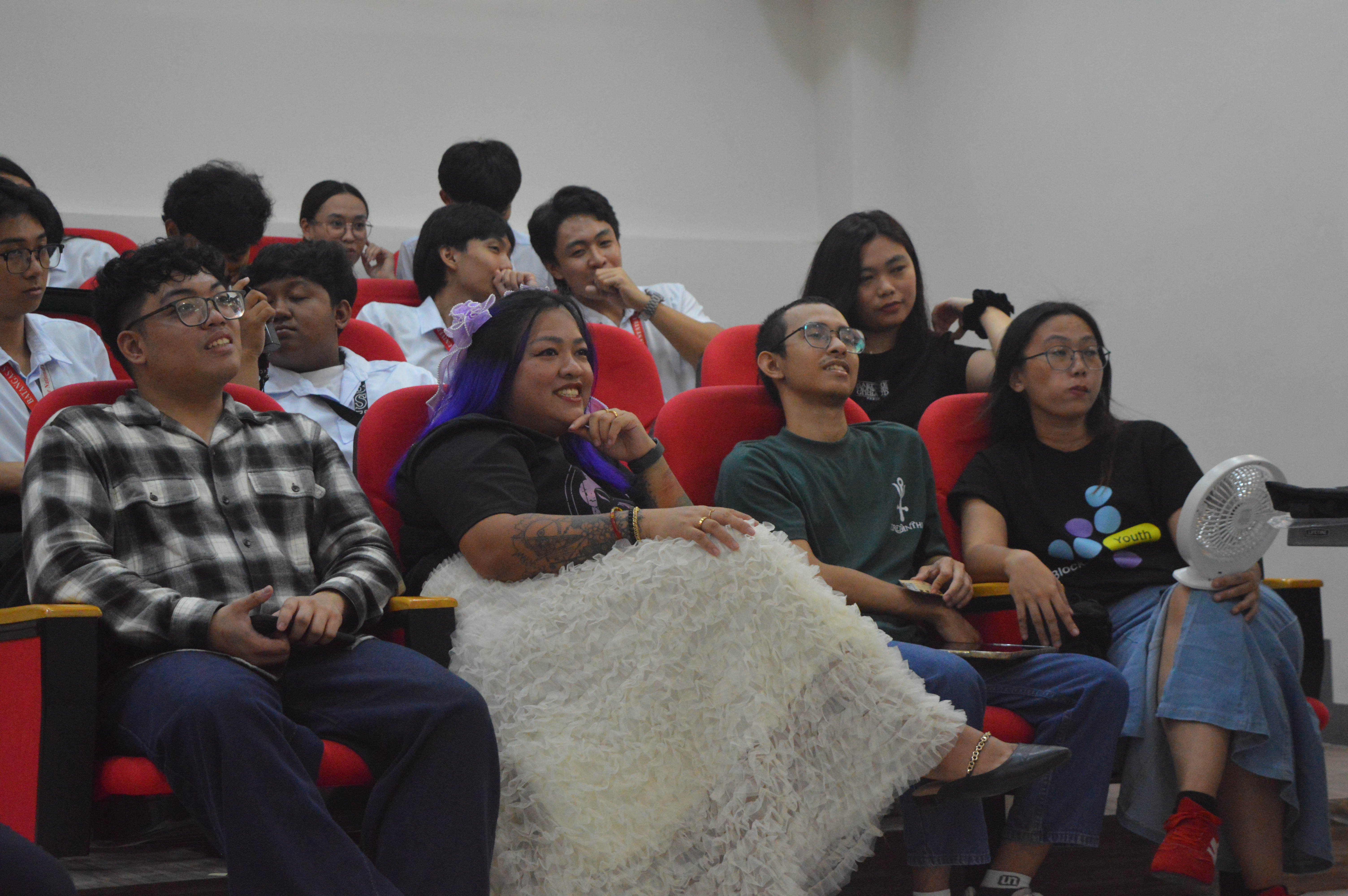 A campus workshop participant joins a learning activity